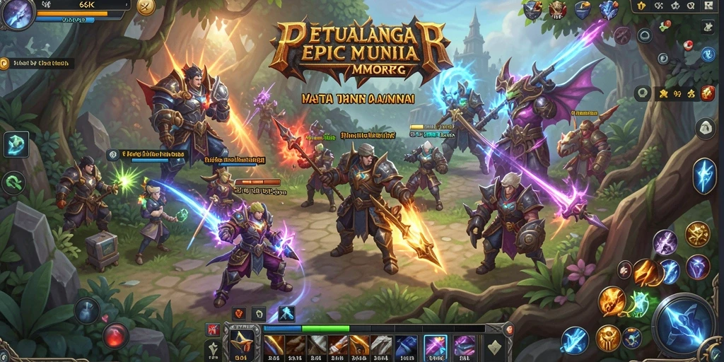 Gameplay seru dengan pertarungan epik dalam MMORPG.