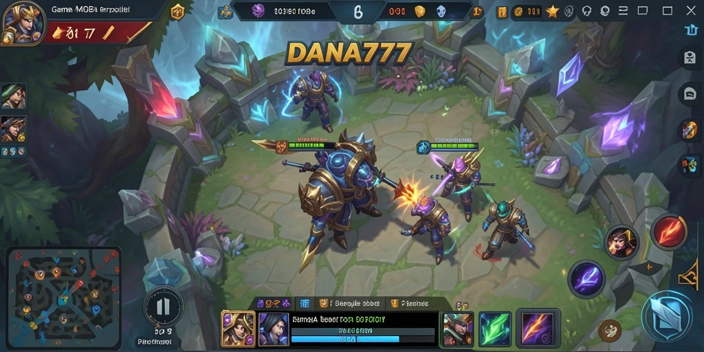 Tampilan gameplay menarik DANA777 dalam pertempuran MOBA.