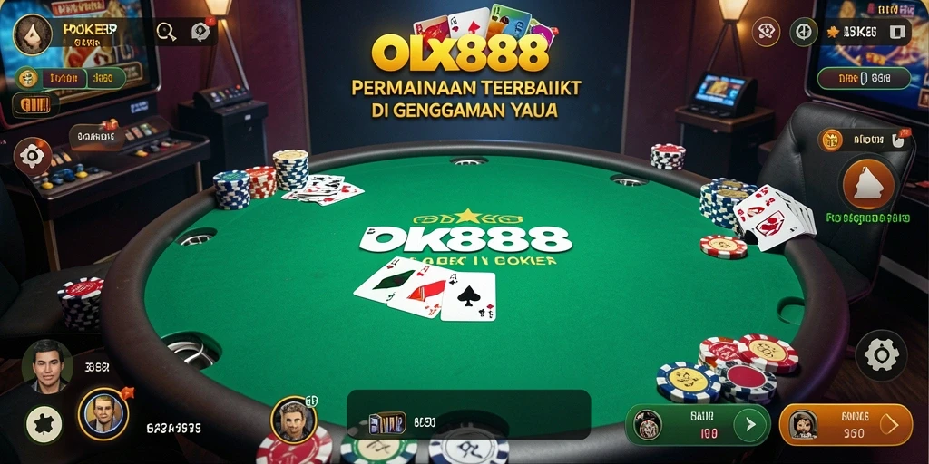 Screenshot OLX888 menampilkan momen seru saat bermain Poker.