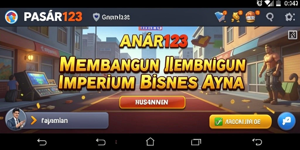 Screenshot utama PASAR123 menampilkan gameplay seru para pengusaha muda.
