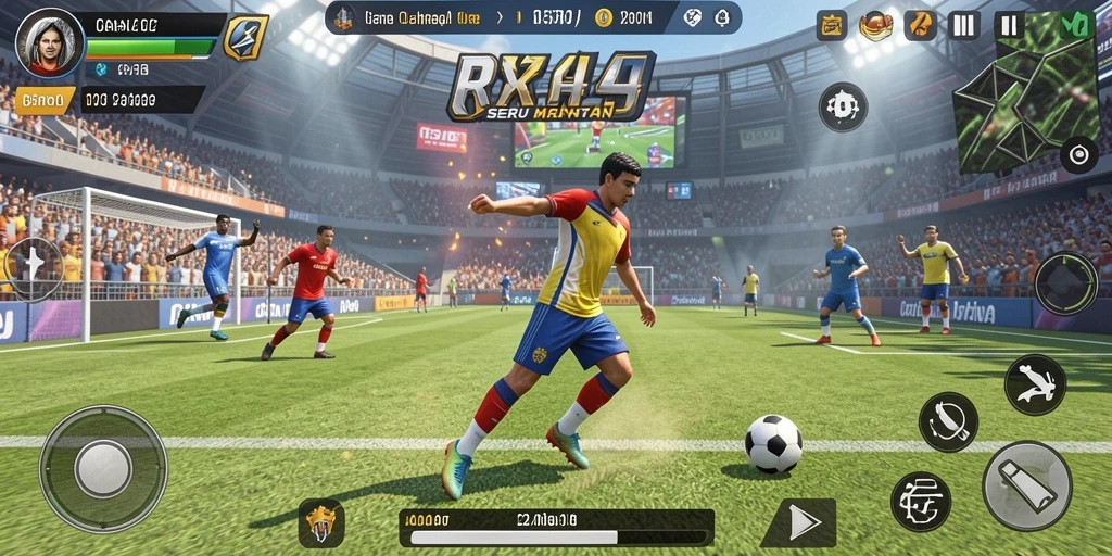 Tangkapan layar game RR44 menampilkan aksi seru dalam pertandingan olahraga.