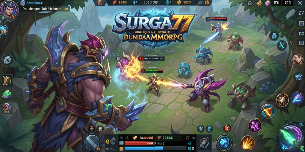 Tampilan gameplay seru di dunia MMORPG SURGA77.