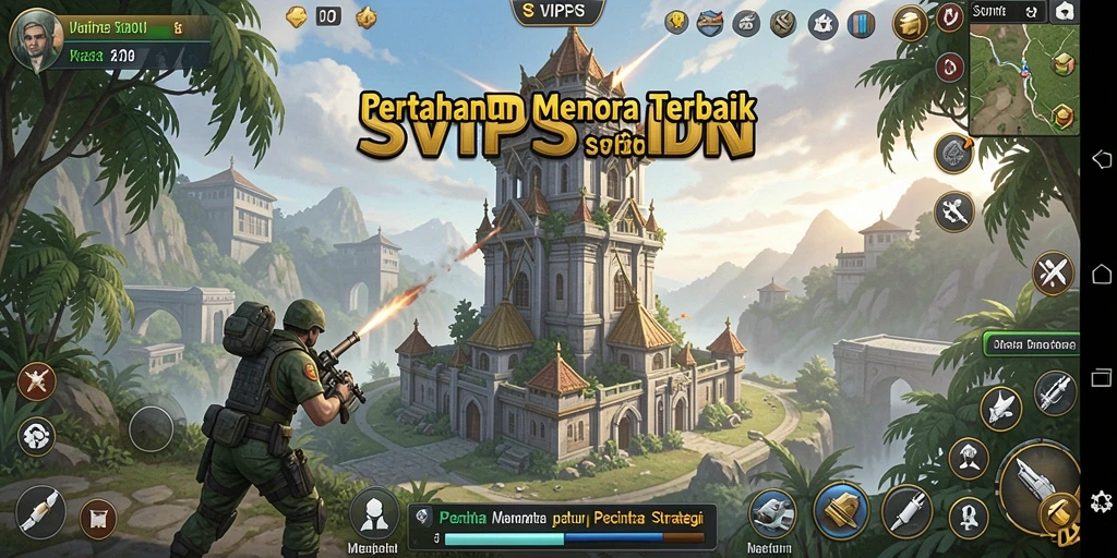 Tampilan seru dari gameplay SVIPSIDN dengan strategi menara yang mendebarkan.